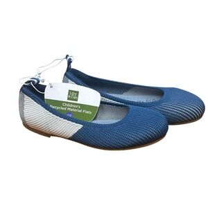 Lily & Dan Blue Knit Recycled Material Ballet Flats Childrens Size 11/12